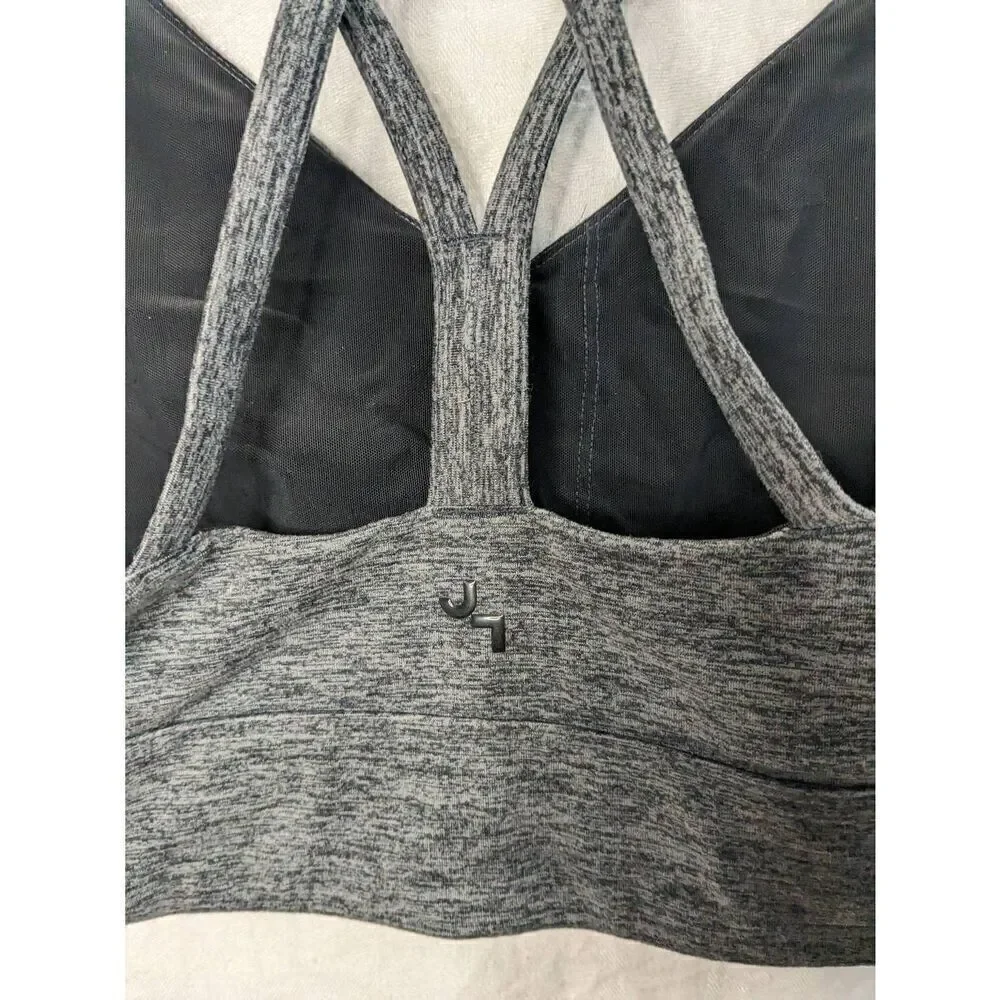 JoyLab Heathered Gray Sports Bra Strappy Large L